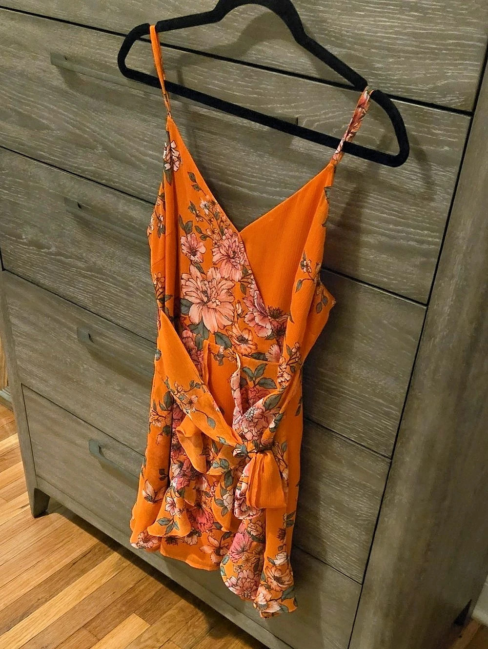 Floral Mini Dress in Orange Like New